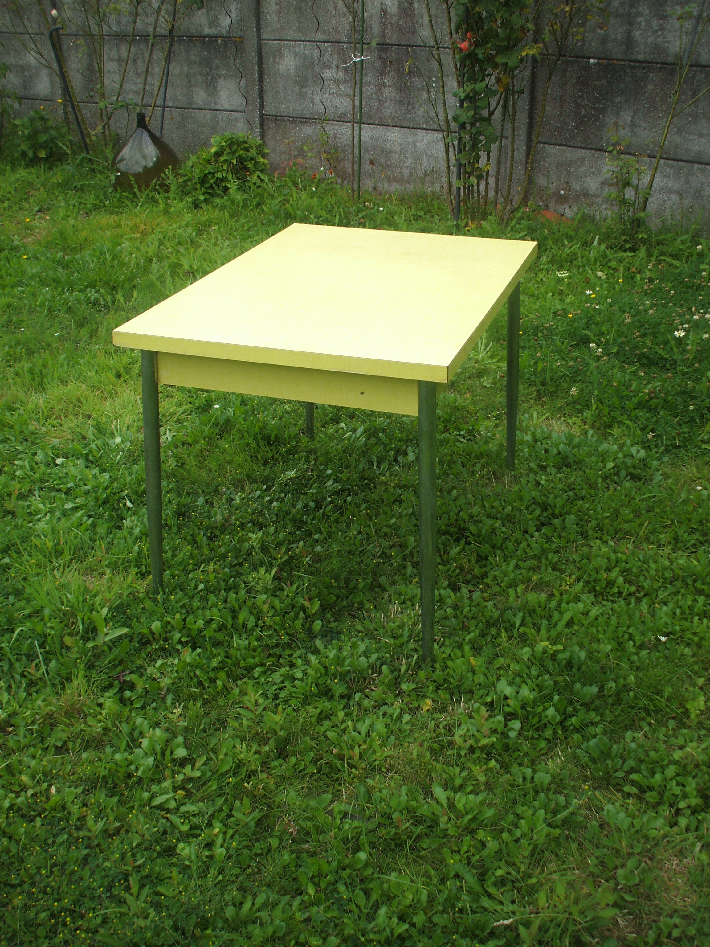 Yellow formica table