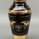 Vase in opaline or opaline glass 1960 decor golden antelopes
