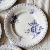 Assiette plate décor violet UC Sarreguemines Modèle Flore