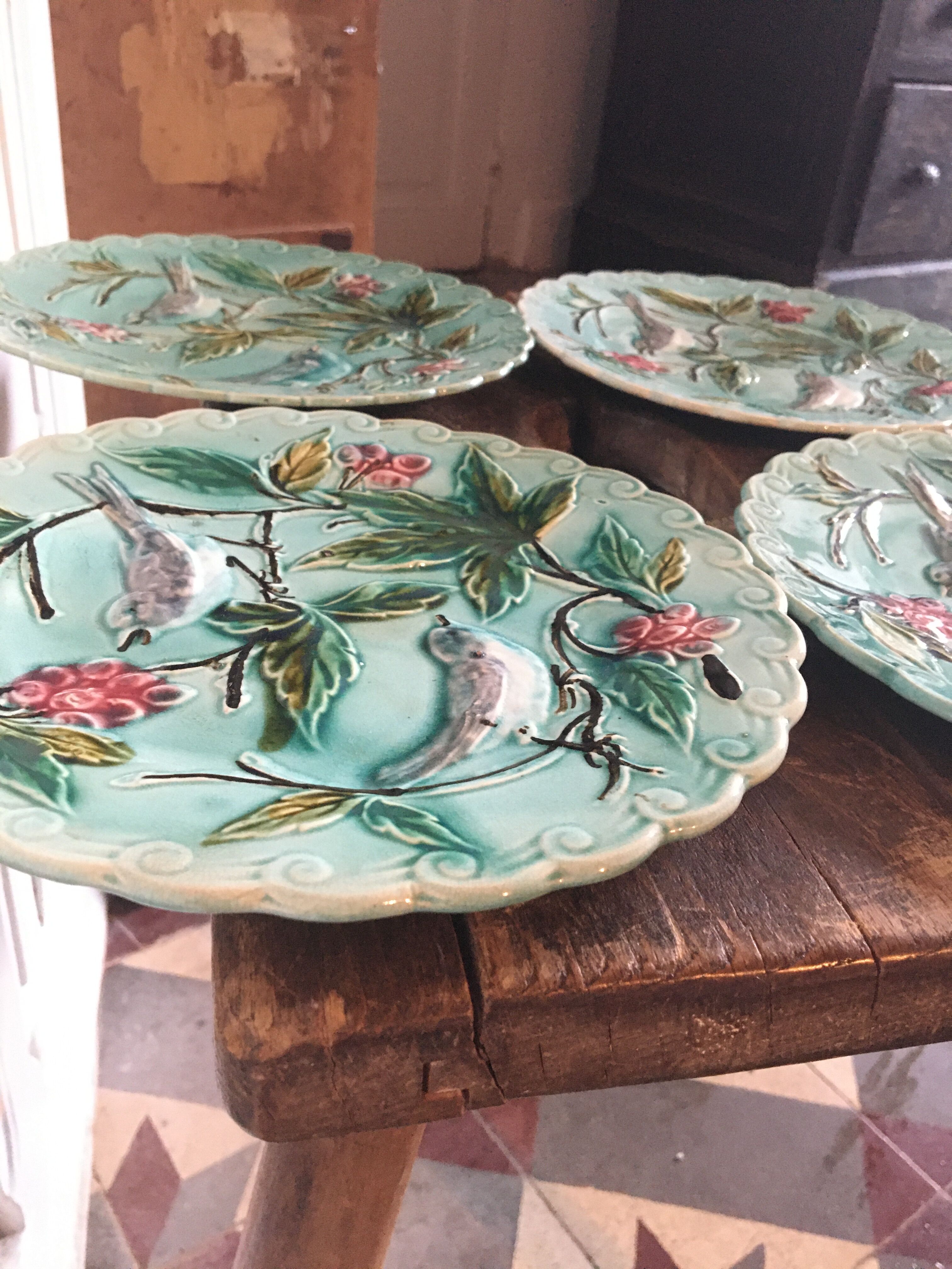 Art Nouveau dabbling plates