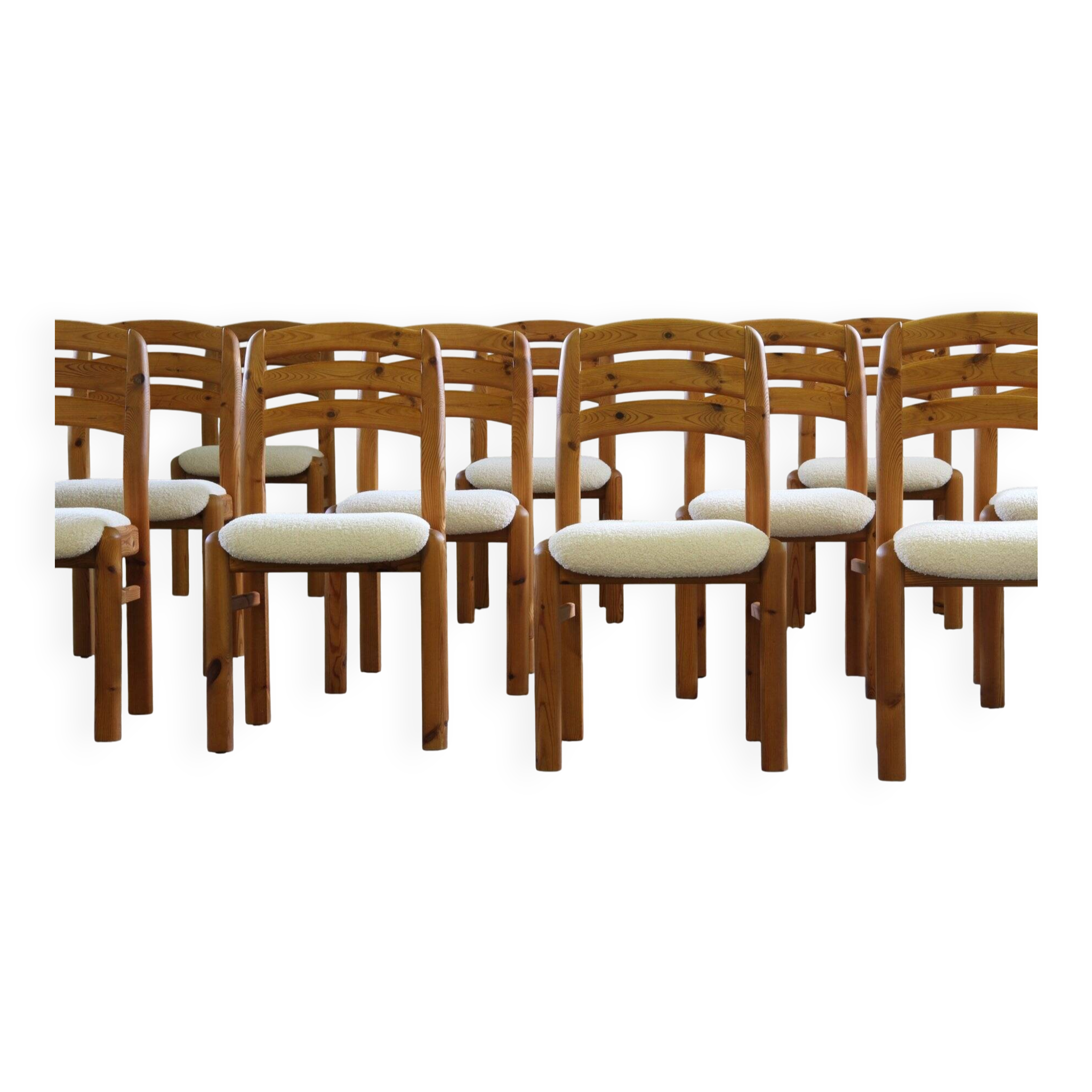 Vintage Danish pine dining chairs att. to Dyrlund, 1970s-1980s, set of 6
