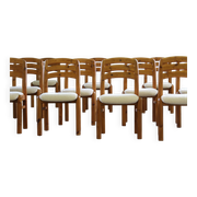 Vintage Danish pine dining chairs att. to Dyrlund, 1970s-1980s, set of 6