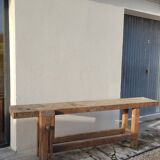 Carpenter's workbench in old solid oak - 2m50