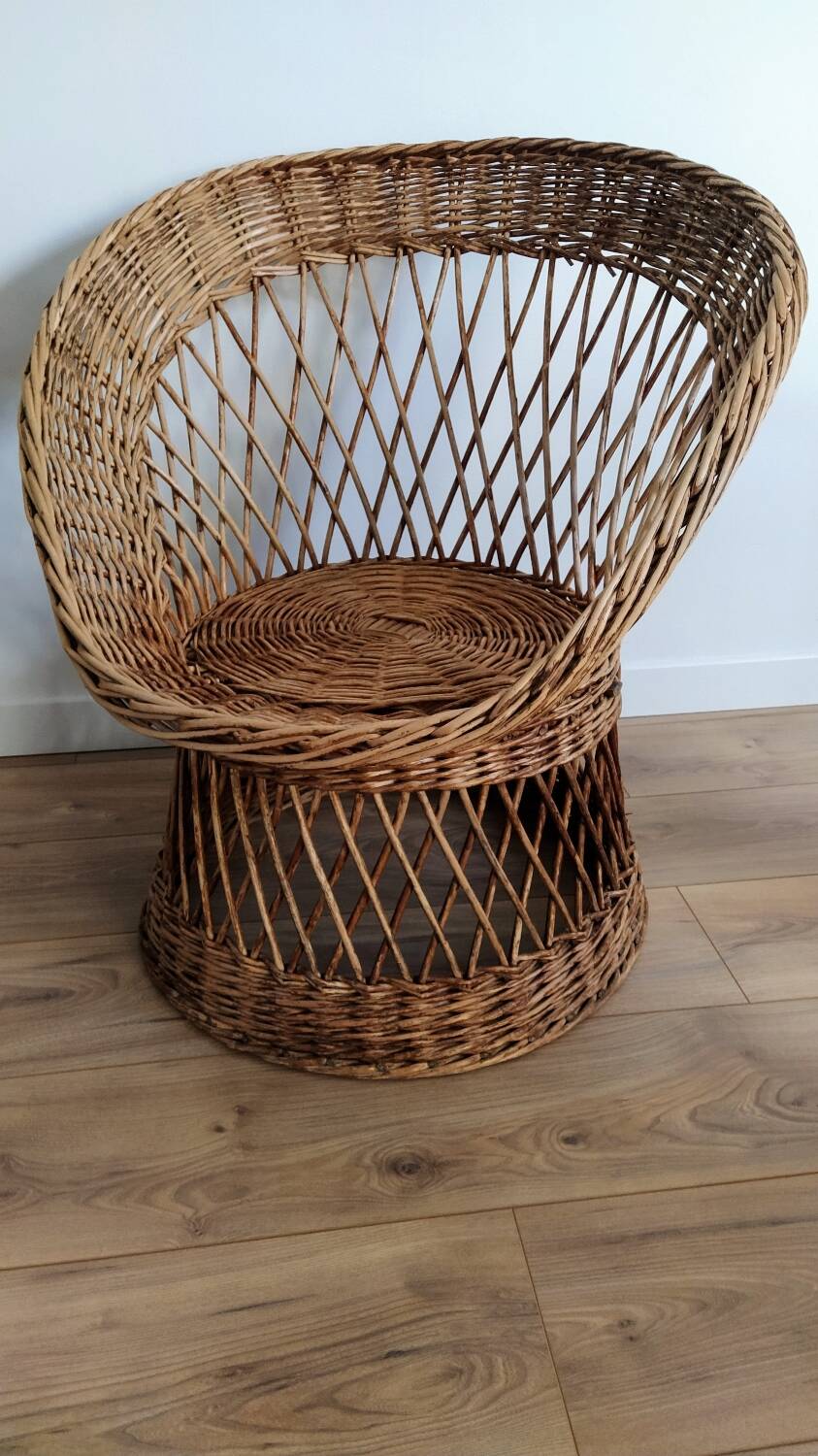 Pair of 70s rattan armchairs