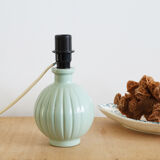 Pied de lampe, ancienne bouteille en verre peint