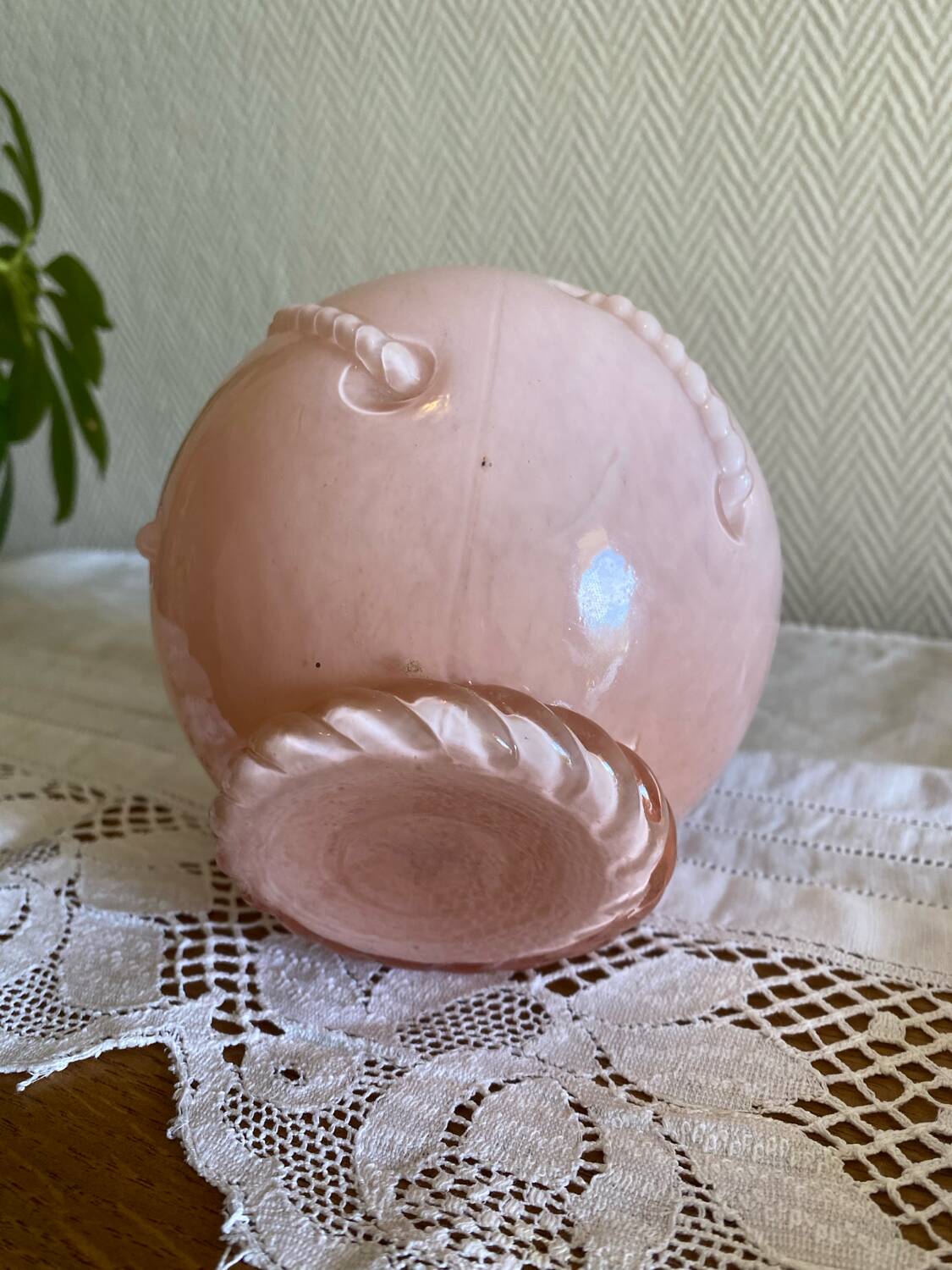 Old pink opaline glass globe