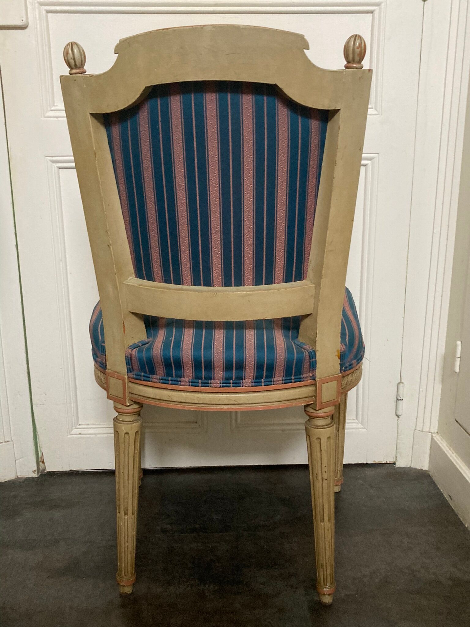 Old louis XVI style chair patinated wood