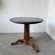 Empire walnut and marble pedestal table, late 19th century