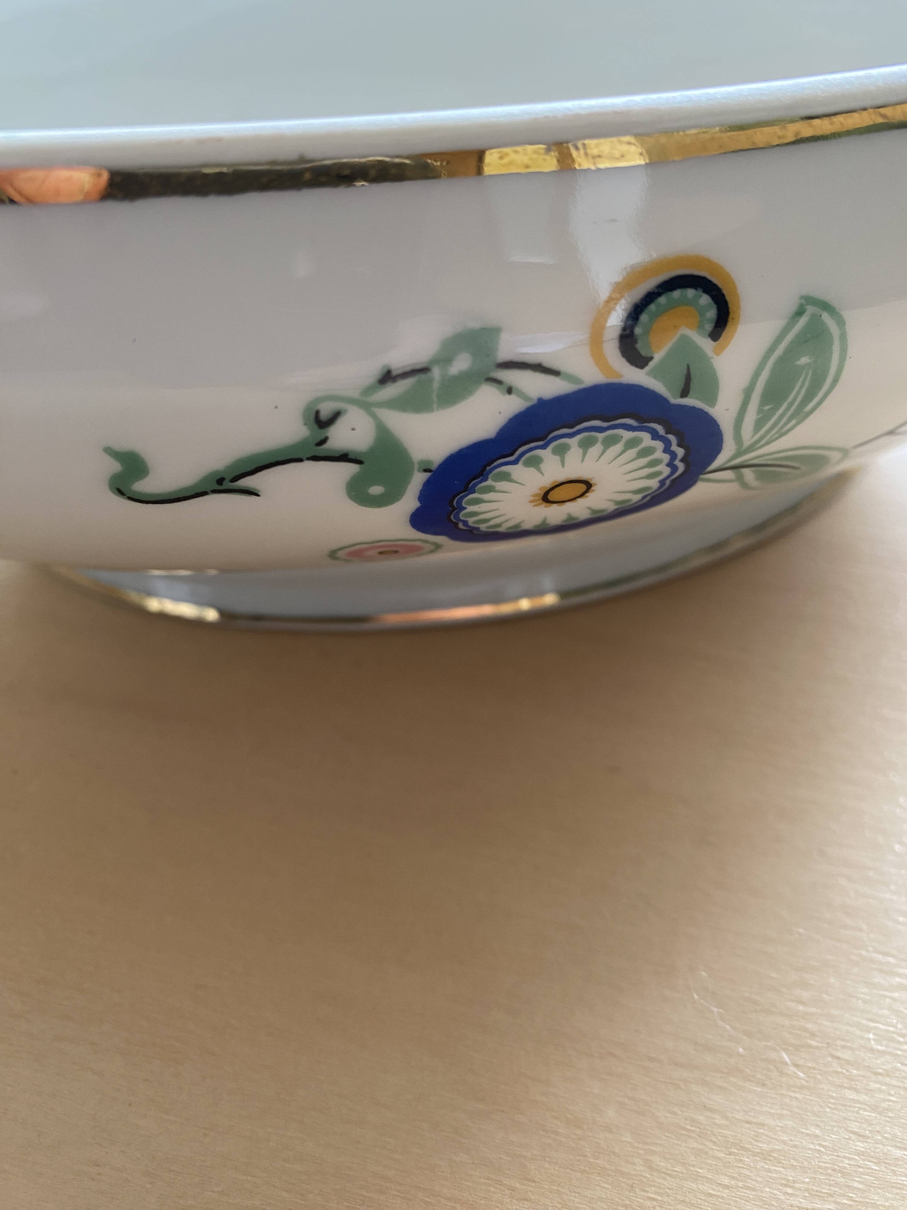 Vintage soup tureen, vegetable dish in white Limoge porcelain from TLB