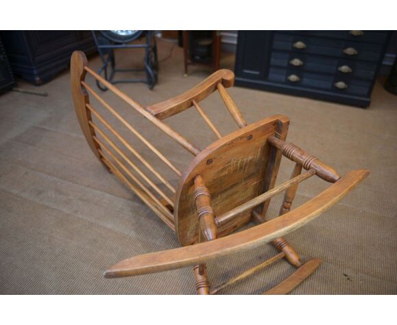 Vintage beech rocking chair from the 1960s