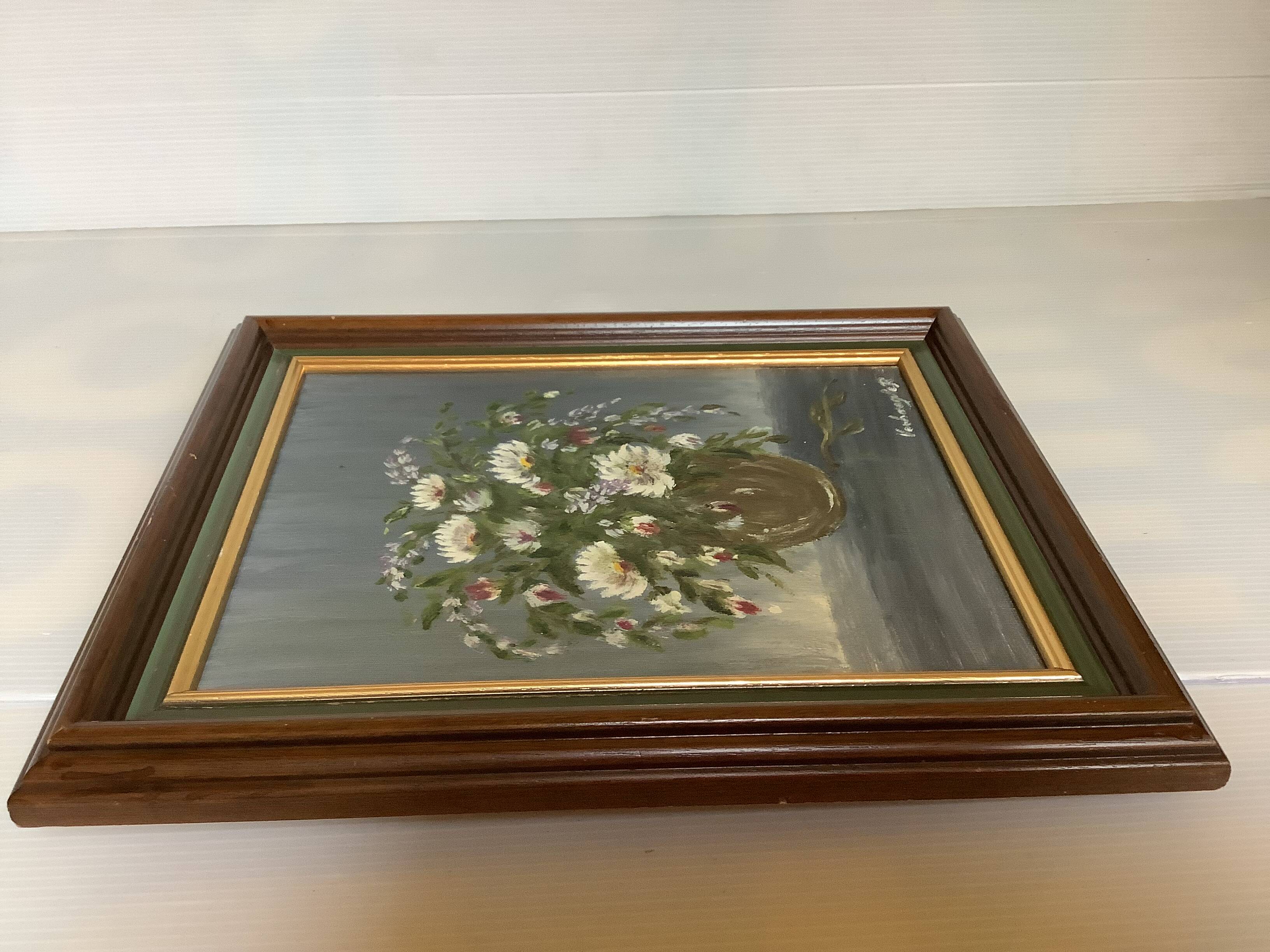 Bouquet of flowers oil on canvas painting