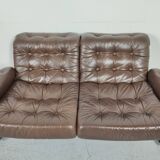 Sofa and 2 armchairs by Johan Bertil Ugggstrom 1970s chrome leather