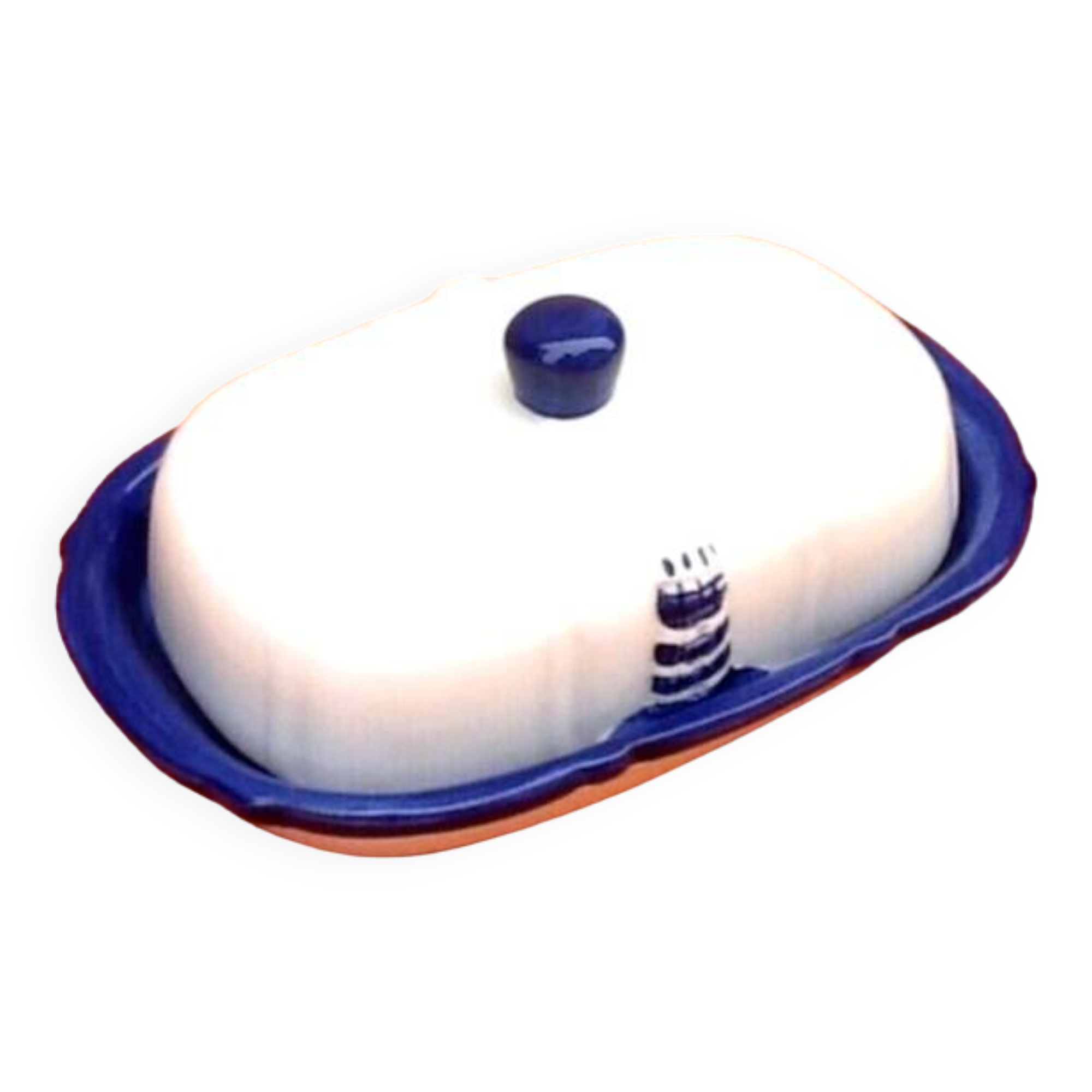 Ceramic butter dish with Maritime Lighthouse decor