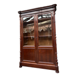Speckled mahogany bookcase of Napoleon III XIX century