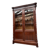 Speckled mahogany bookcase of Napoleon III XIX century