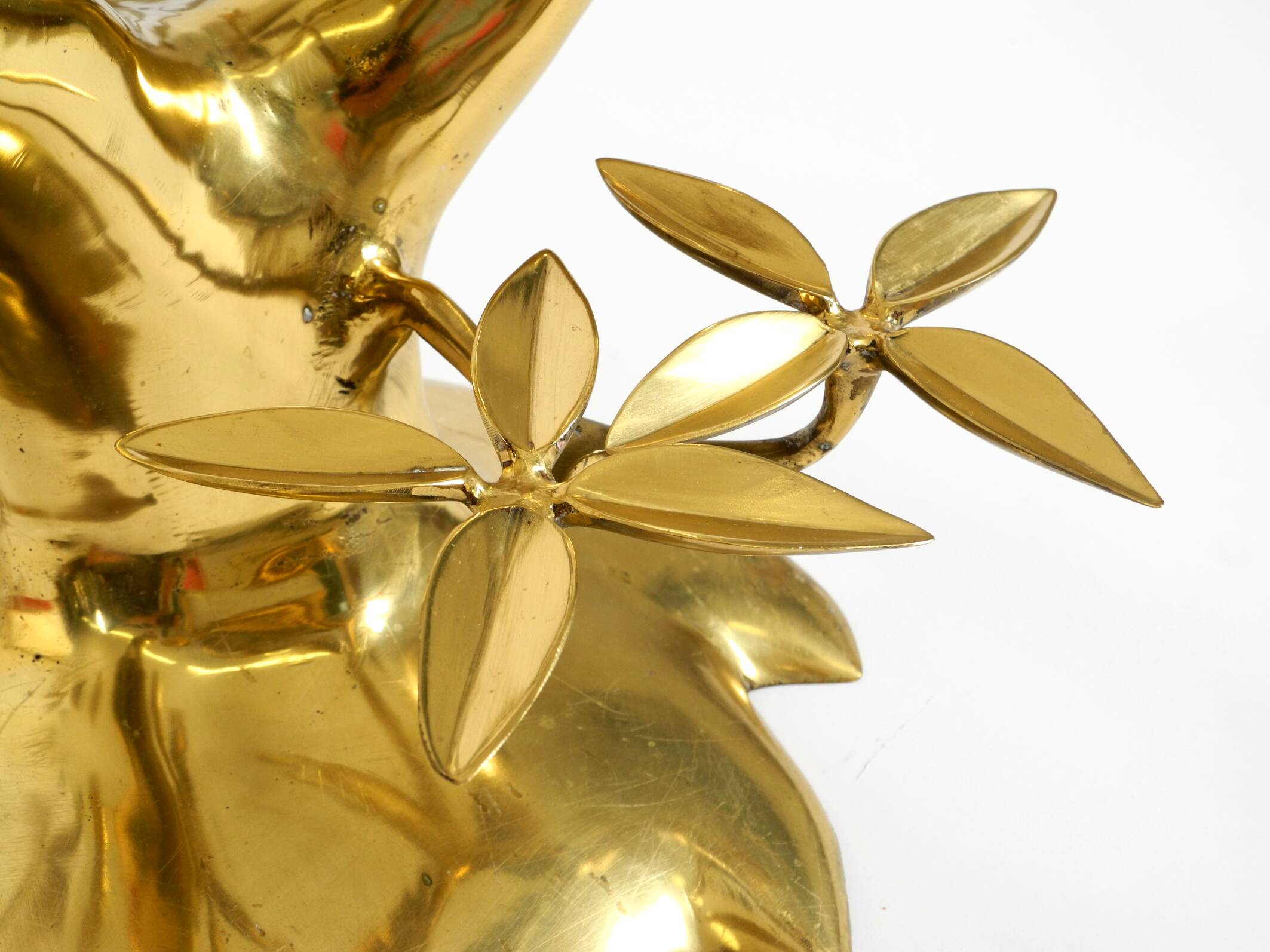 70s coffee table, model Bonsai by Willy Daro, made of brass and fire-gilded