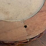 Oval wicker mirror