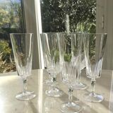 6 cut crystal champagne flutes