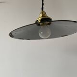 Industrial enameled sheet metal pendant light