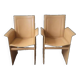 Pair of chairs with Italian design leather armrests