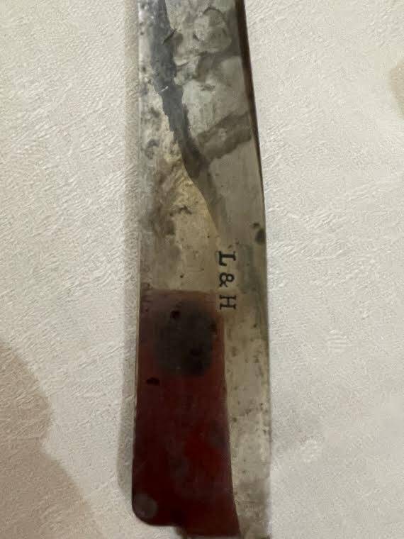 Art Deco silver and steel carving set L and H