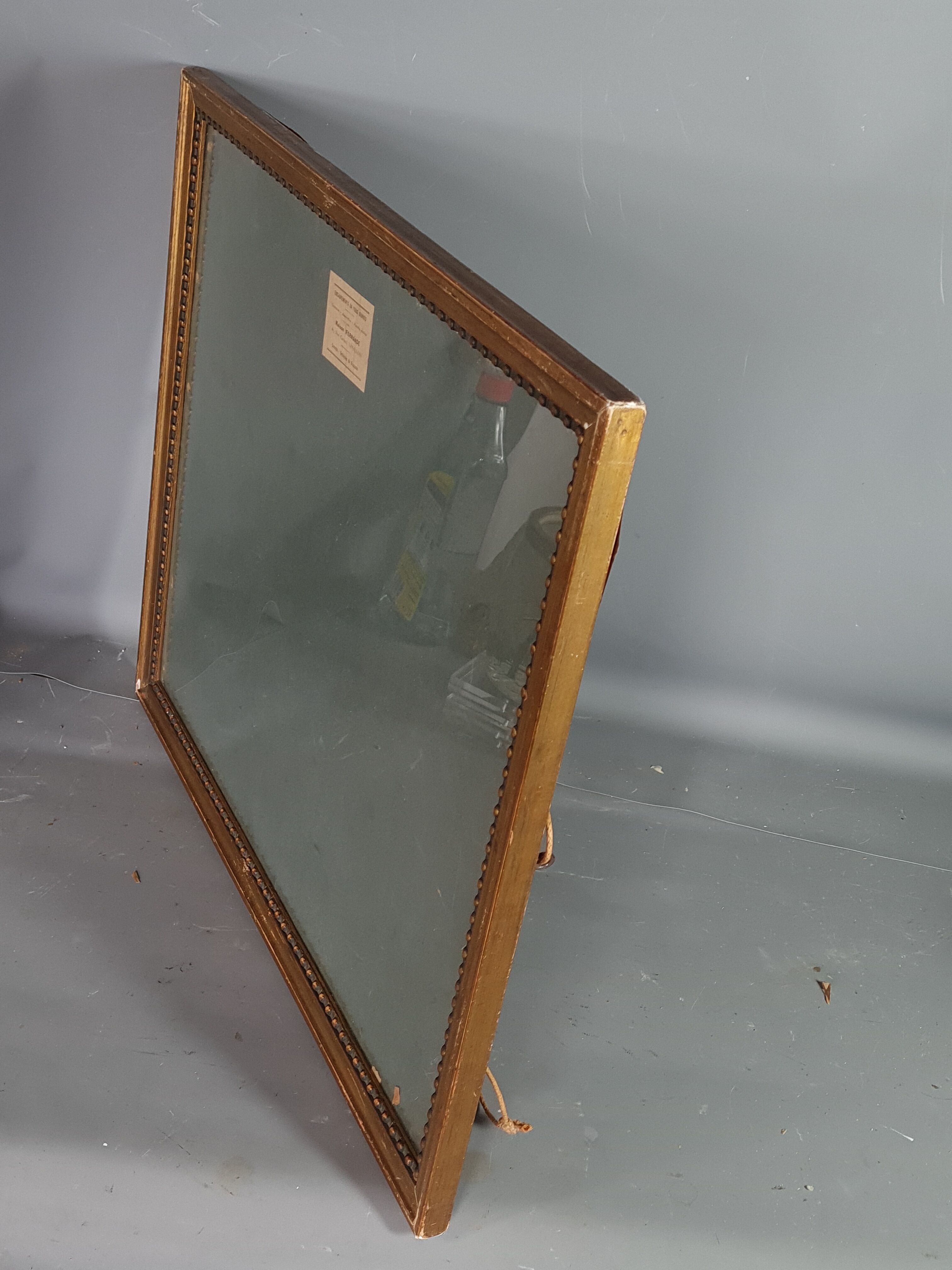 Old beaded frame st. Louis XVI gilded stucco wood