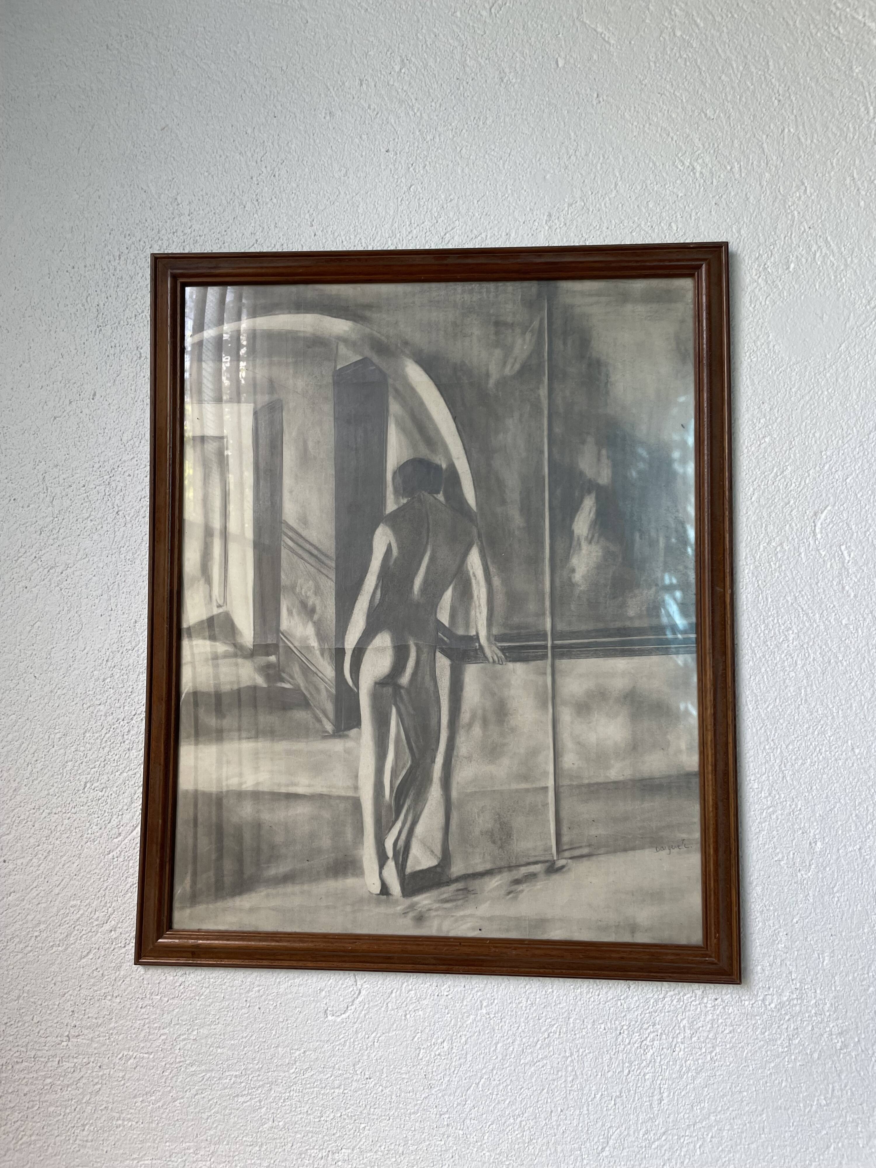 Nude charcoal drawing