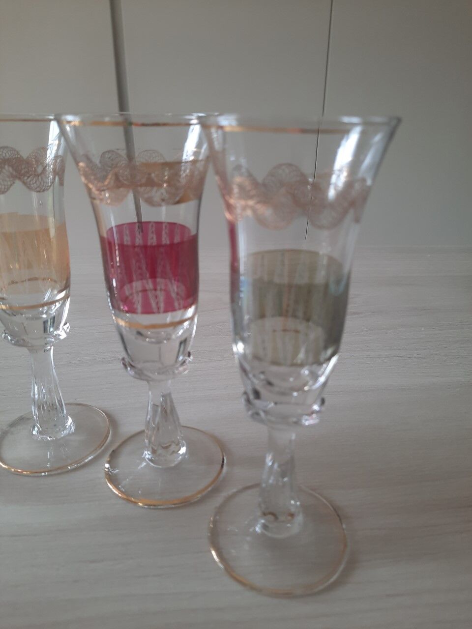 Antique shot glasses
