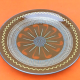 Puigdemont dish Enamelled polychrome terracotta with decoration spirals 1960s