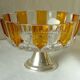 Coupe en cristal pied douche en metal argente