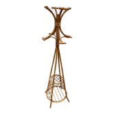 Porte manteau en rotin vintage 1970
