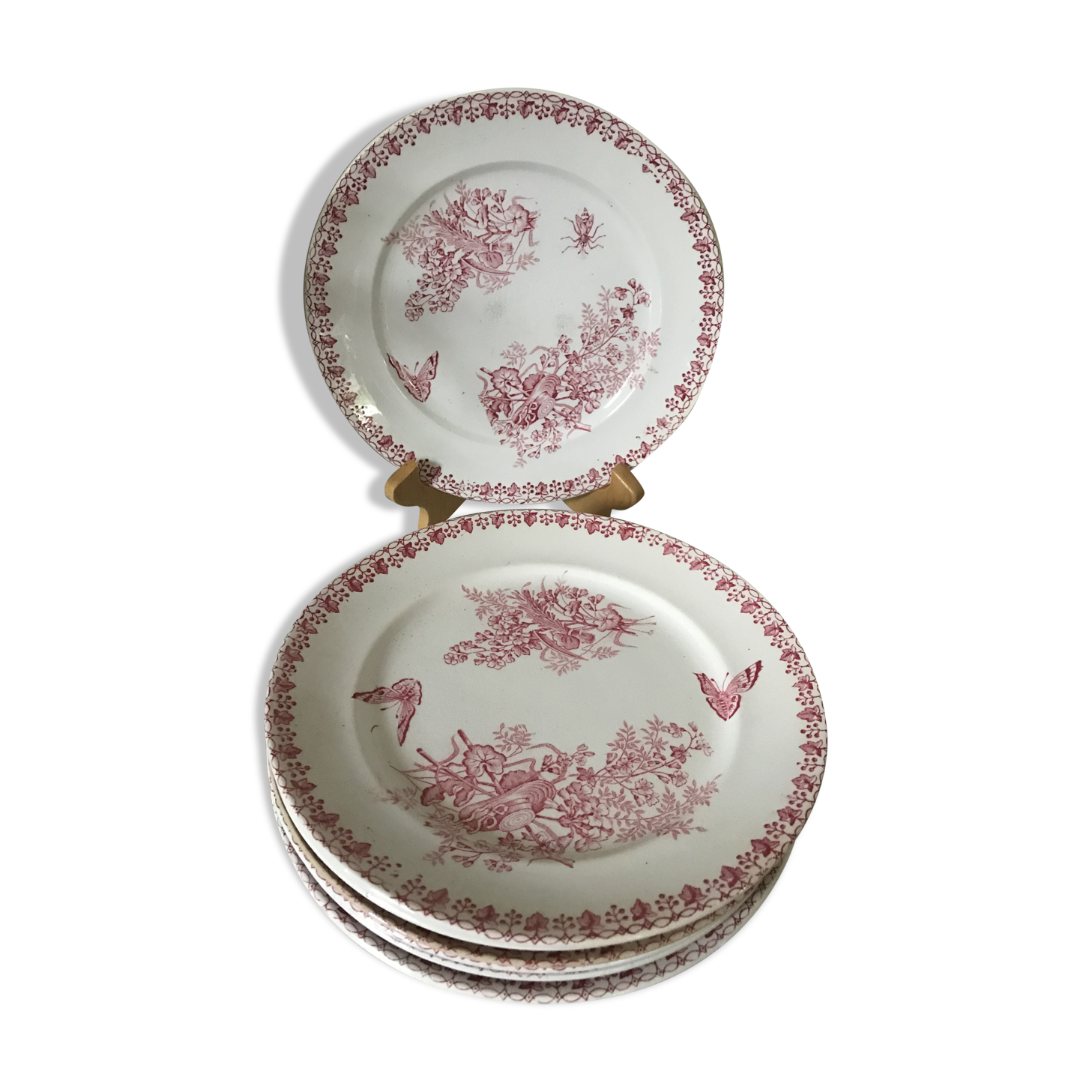 Lot of 9 plates iron earth circa 1900