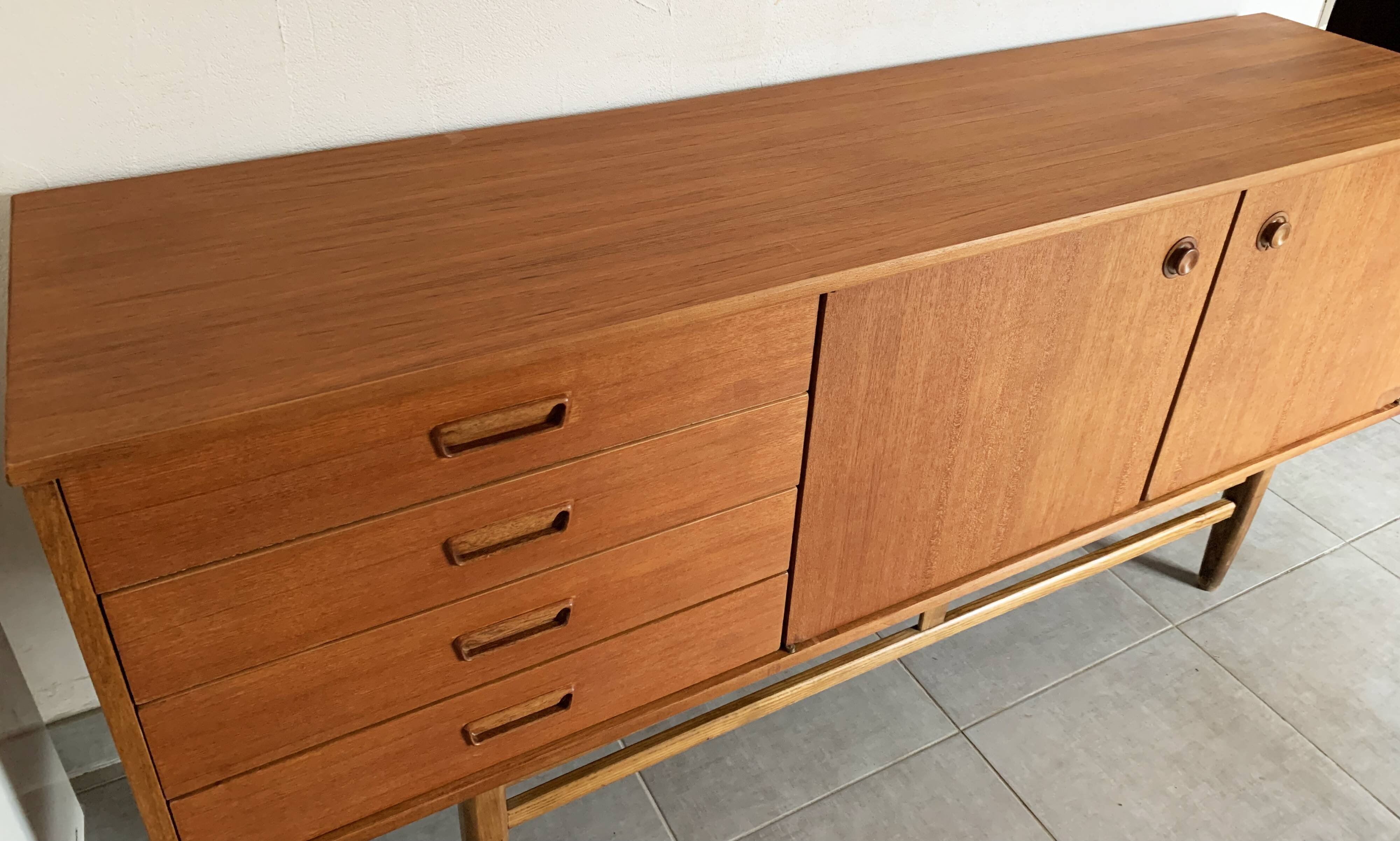 Vintage Scandinavian enfilade from the 60s in teak