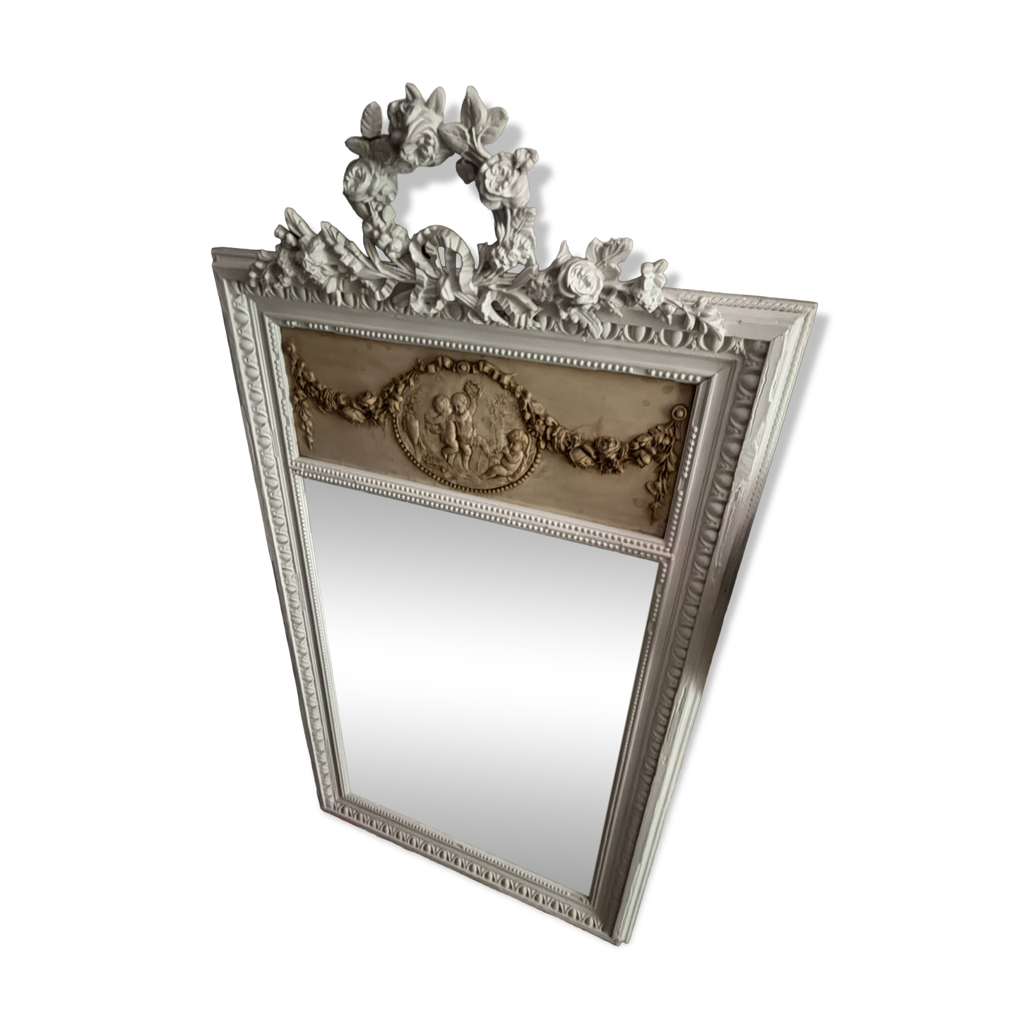Miroir Trumeau Ancien Style Louis XVI — Format 105 cm