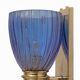 Pair of Murano Glass Blue Wall Sconces with Gold Dust Inclusions