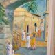 Original Swedish mid-century oil painting on panel "City" – Vintage and frame