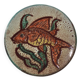 Flat plate Vallauris fish hand decor G
