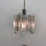 Hanging lamp in Frosted Ice Glass by J. T. Kalmar for Kalmar Franken KG, 1960s