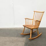 Mid-Century rocking chair model WK-S 7 in beech by Arno Lambrecht for Wk Möbel, 1950s.