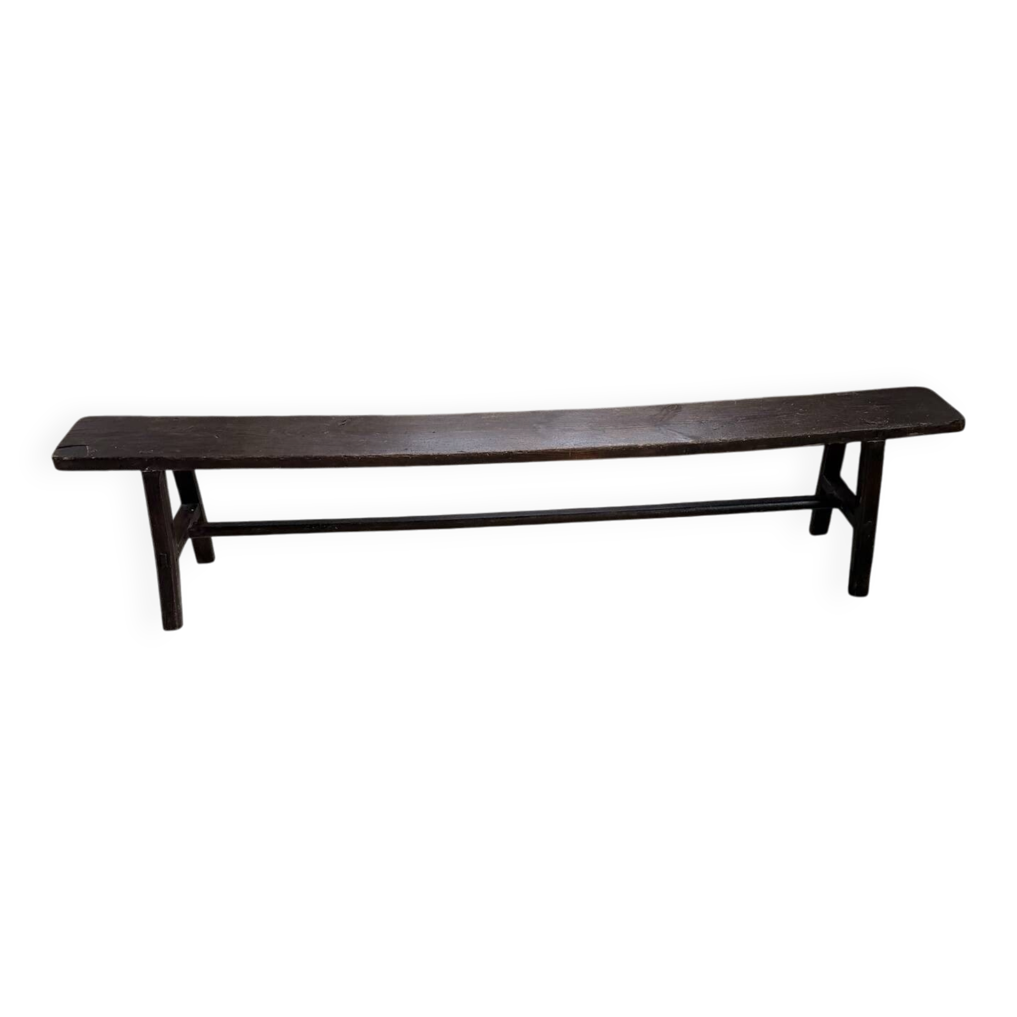Dark patinated 1900 bench 220cm