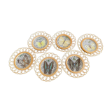 6 under glasses butterfly pattern and rattan