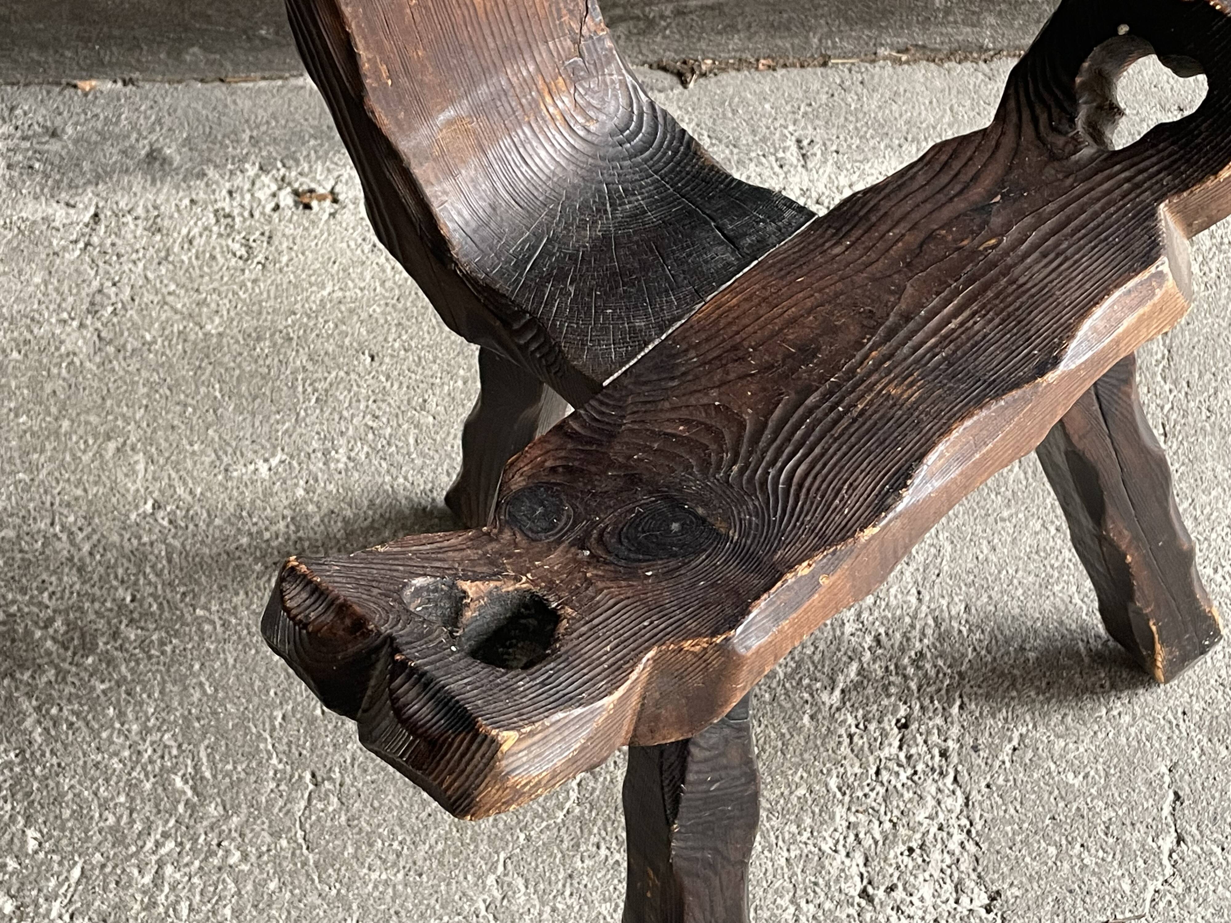 Brutalist tripod chair