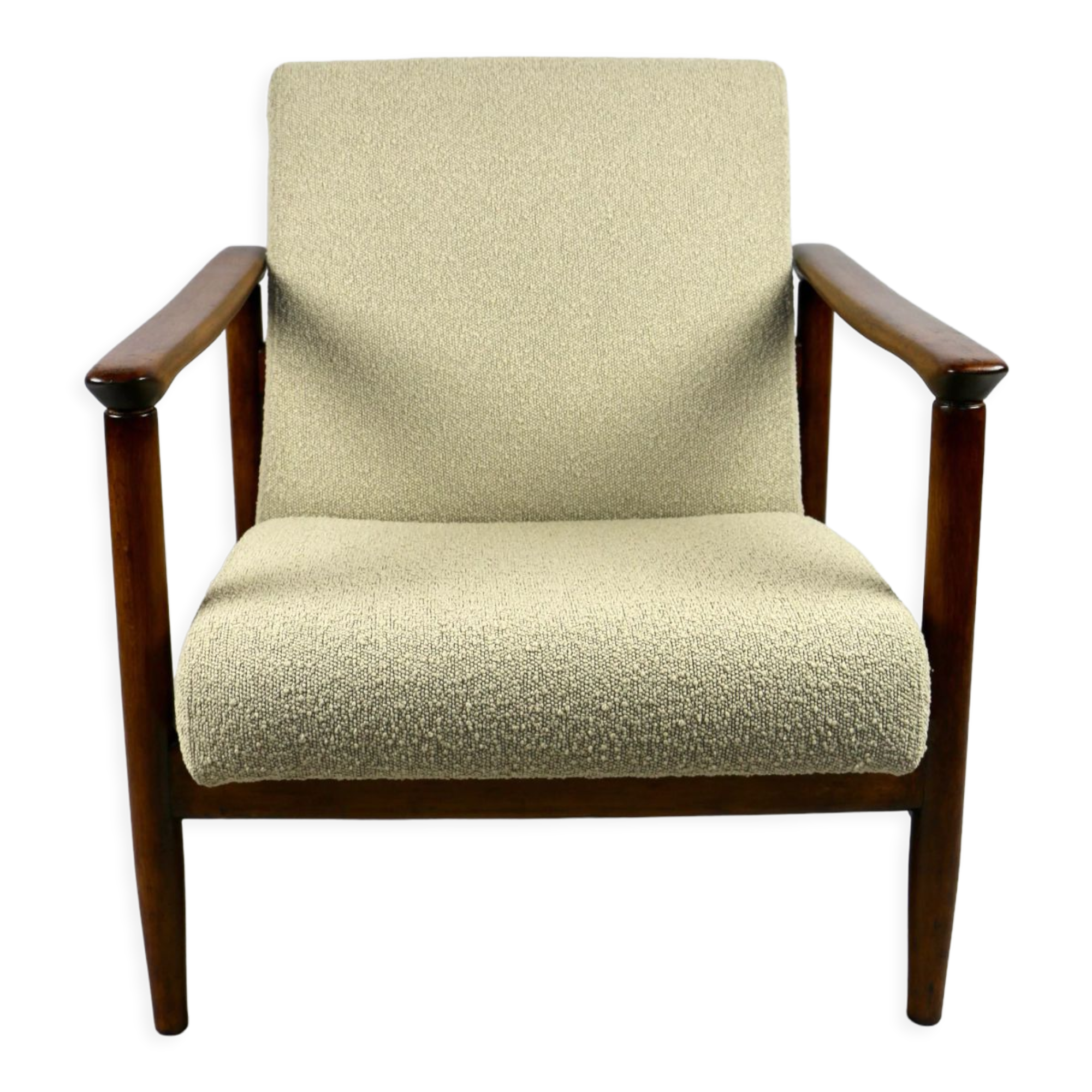 Beige boucle GFM-142 armchair, 1970s