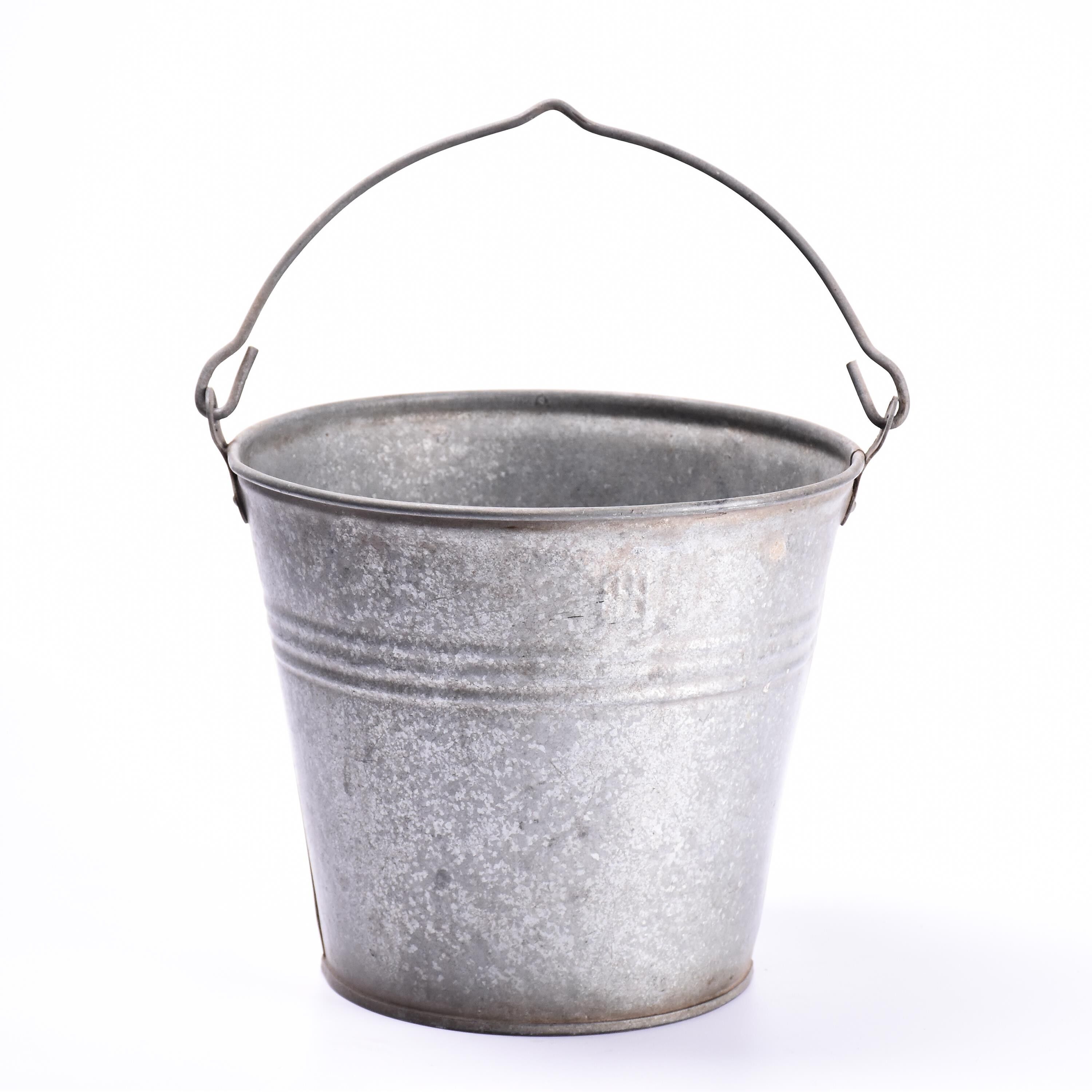 Vintage zinc bucket  flower pot