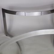 Coffee table published by Dassas, base in chromed steel and thick glass slab, France, 1963