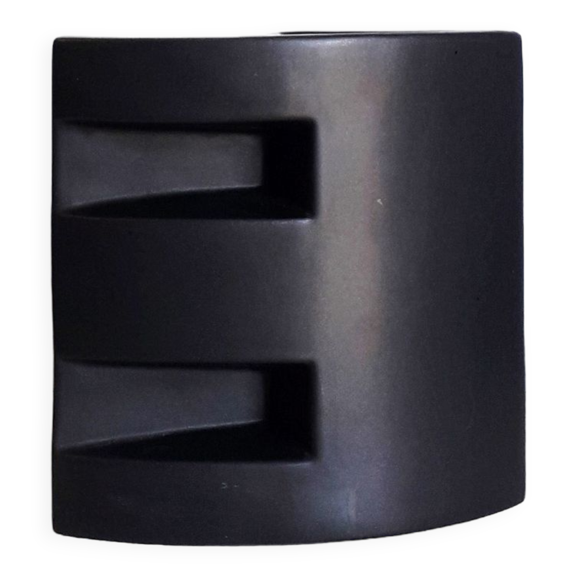 Black ceramic modernist vase - 1980