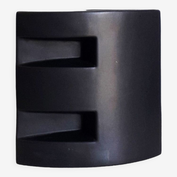 Black ceramic modernist vase - 1980