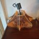Scandinavian chandelier pendant light 1970s wooden threads