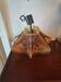 Scandinavian chandelier pendant light 1970s wooden threads