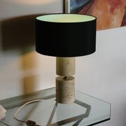 Lampe de salon en travertin par philippe barbier 1970